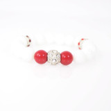 White Jade With Red Pearls Ascent Elegant  Bracelets