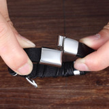 Skull Pattern Design Stainless Steel Men's Leather Bracelet