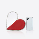 Designer Diamond Red Heart Evening Clutch Bags Rhinestone Wedding Purse