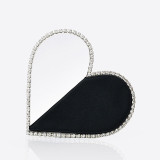 Designer Diamond Red Heart Evening Clutch Bags Rhinestone Wedding Purse