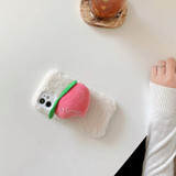 Cute Peach Plush Phone Case For iPhone
