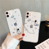Cartoons Planets Astronaut Clear iPhone Case