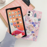 Retro Flower & Leaf Square iPhone Case With Finger Ring