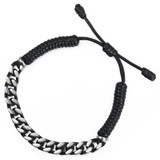 Men's Leather Bracelets Stainless Steel Curb Cuban Link Chain Jewelry Gifts