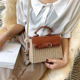 Bohemian Straw Bag Retro Woven Crossbody Box Flap Tote