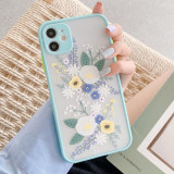 3D Relief Baby Blue Pastel Floral iPhone Case