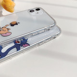 Cute Cartoon Cat & Mause Case for iPhone Funny Phone Cover