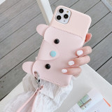 Cute Dog Wallet Phone Case iPhone Leather Phone Cover With Lanyard