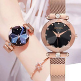 Luxury Magnetic Watch Women Starry Sky Watch | Magnet Watches