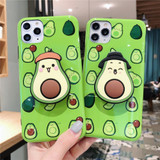 3D Cute Fruit Avocado iPhone Case with Finger Grip
