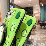 3D Cute Fruit Avocado iPhone Case with Finger Grip