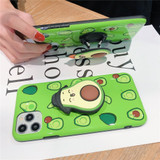 3D Cute Fruit Avocado iPhone Case with Finger Grip