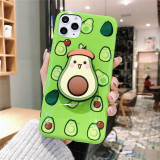 3D Cute Fruit Avocado iPhone Case with Finger Grip
