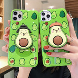 3D Cute Fruit Avocado iPhone Case with Finger Grip