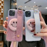 Glitter Bling Silicone Strap Cute Smile Glitter iPhone Case