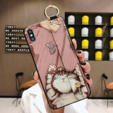 Flower iPhone Case Cute Cat Cartoon Phone Case & Strap