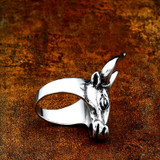 Bull Head Horn Rings Stainless Steel Punk Trendy Men Jewelry
