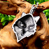 Wolf Mood Pendant Necklace Steel Viking Norse Trendy Man Jewelry