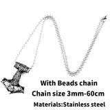 Wolf Mood Pendant Necklace Steel Viking Norse Trendy Man Jewelry