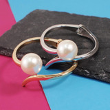 Pearl Bracelets Women Fashion Geometry Cuff Bangles Statement Jewelry