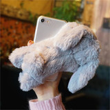 Cute Phone Cases Rabbit 3D Furry Funny iPhone Case Warm Winter Cases