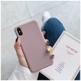 Simple Text iPhone Case Candy Color Matte Phone Case Back Cover