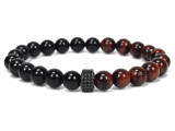Natural Red Stone Beads Bracelet Men Jewelry Crown Charms Bracelets