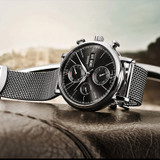 Luxury LOBINNI Brand Auto Mechanical Mens Leather Sapphire Watch Relogio