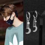Stainless Steel Fashion Pendant Earrings Men Hoop Earrings