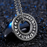 Stainless Steel Viking Pendant Magical Staves Men Rune Amulet