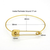Personality Vintage Stainless Steel Nautical Pin Wire Bangle