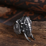 Bull Elephant Heads Men Ring Personality Titanium Steel Cool Fashion Jewelry