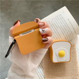 Cute 3D Toast Bread Silicone Shell for Apple Airpods Earphone Case