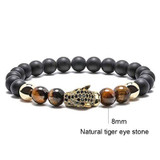 Handmade Custom Tiger Eye Natural Stone Couple Bracelets Gift