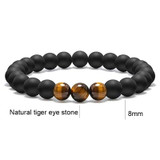 Handmade Custom Tiger Eye Natural Stone Couple Bracelets Gift