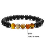 Handmade Custom Tiger Eye Natural Stone Couple Bracelets Gift