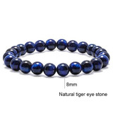 Handmade Custom Tiger Eye Natural Stone Couple Bracelets Gift