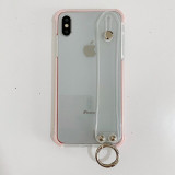 Luxury Glitter Bling Wrist Strap Shockproof Phone Cases Transparent iPhone Cover