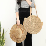 Boho Women's Summer Hat Hand Woven Wide Brim Straw Hats