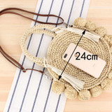 New Beach Rattan Handbags Round Woven Straw Shoulder Bag