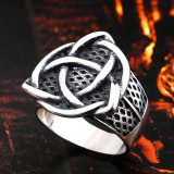 Charm Norse Viking Rune Ring Stainless Steel Amulet Ring