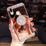 Luxury Diamond Mirror Samsung Case & Stand & Beaded Lanyard