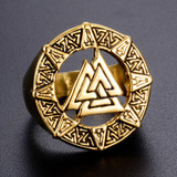 Ancient The Vikings Valknut Knot Nordic Odin Symbol Ring