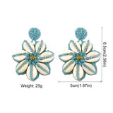 Handmade Shell Beaded Earrings Boho Statement Drop Earrings