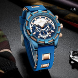 Luxury Brand Waterproof Silicone Strap Chronograph Men Watches