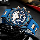 Luxury Brand Waterproof Silicone Strap Chronograph Men Watches