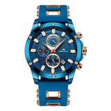 Luxury Brand Waterproof Silicone Strap Chronograph Men Watches