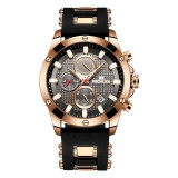 Luxury Brand Waterproof Silicone Strap Chronograph Men Watches