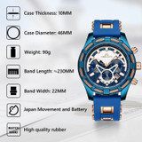 Luxury Brand Waterproof Silicone Strap Chronograph Men Watches