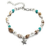 Ladies Romantic Beach Anklet Shell Blue Bead Cute Anklets